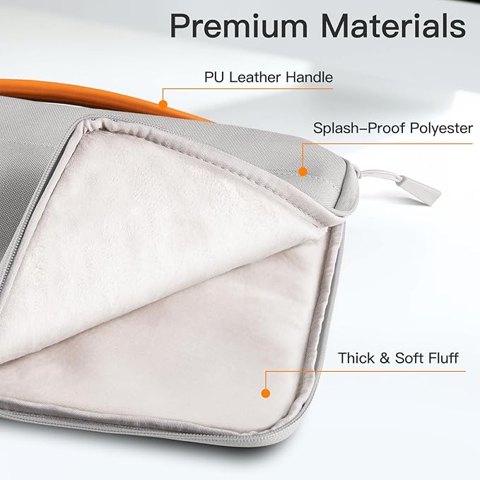 JETech Laptop Sleeve for MacBook Neo (A18 Pro), 14-Inch MacBook Pro (M1-M5, 2020-2026), Waterproof Bag Case with Portable Handle and Pocket, Compatible with 14 Inch Notebook (Light Grey)