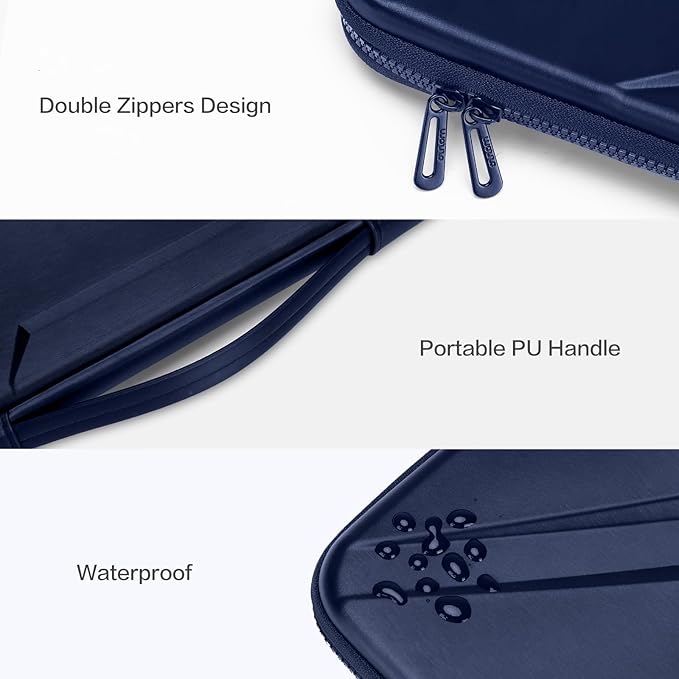 MOSISO 15-16 inch Laptop Hard Case, 15.6 inch Waterproof Shockproof Computer Bag Compatible with MacBook HP Dell,Artistic Geometric EVA Carrying Sleeve Laptop Case Hard Shell with Handle, Navy Blue