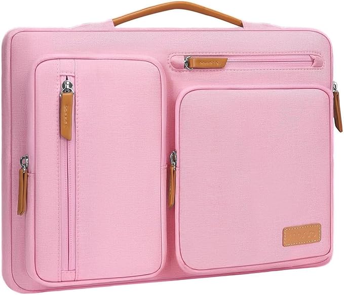 MOSISO 9-11 inch Tablet Sleeve Case for iPad A16 2025, iPad Air 11 inch M3 M2, iPad Pro 11 M4, iPad 10/9/8/7th, Galaxy Tab A9+/S9/S8/Plus 11, Side Open Carrying Bag with 4 Zipper Pockets, Pink