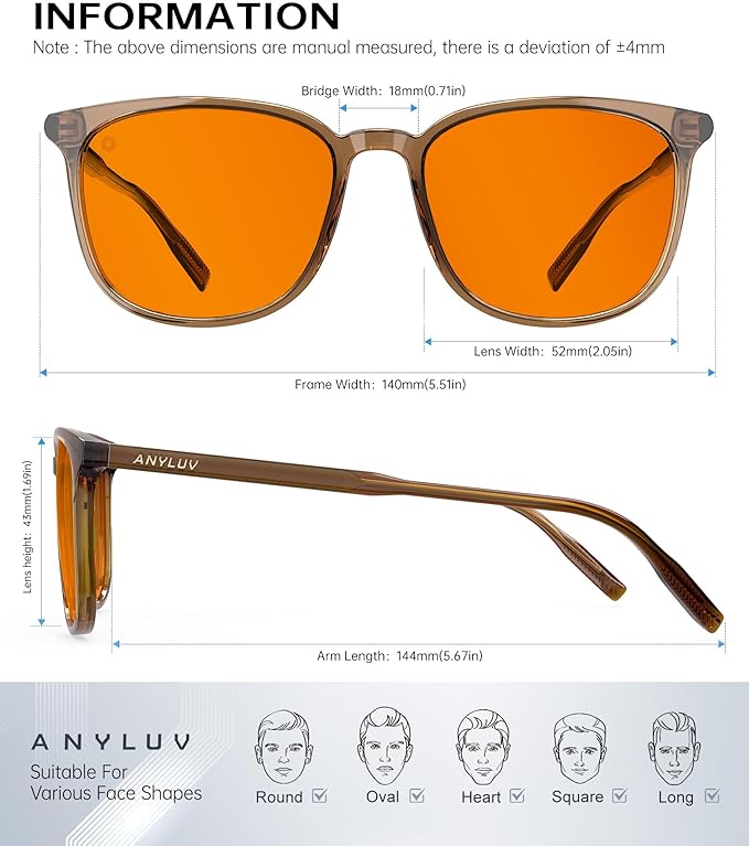 ANYLUV Blue Light Glasses for Woman Men, Womens Blue Light Blocking Glasses Computer Glasses Anti Eyestrain
