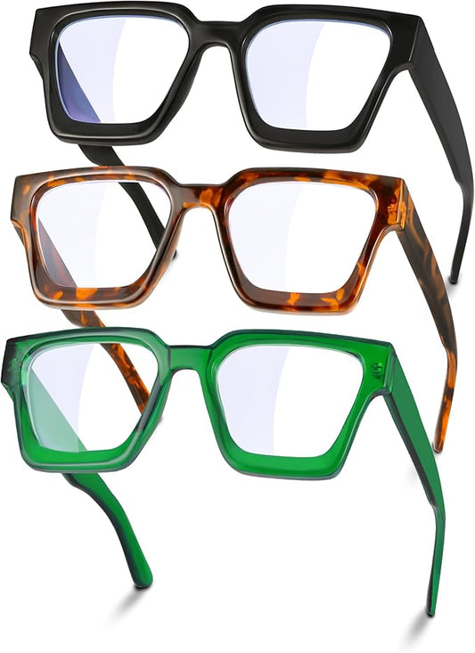 YDAOWKN Oversized Blue Light Blocking Glasses for Woman Rectangle Frame Fashion Chic Preppy Anti Eyestrain