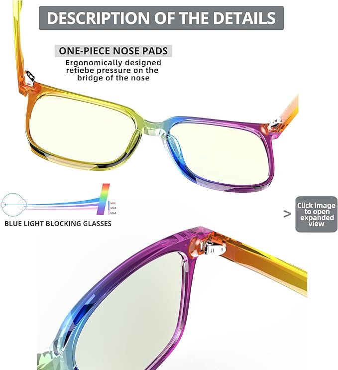Oversized Square Blue Light Blocking Glasses for Women and Men - Gaming & Computer Anti-Fatigue