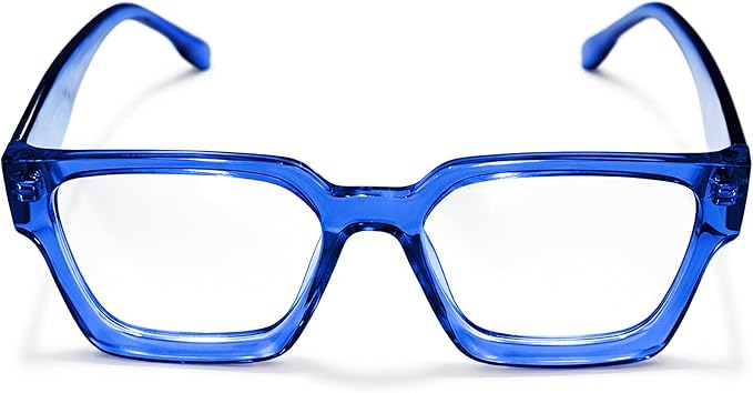 livho Oversized Eyewear Frame for Woman and Men - Rectangle Fashion Glasses for Computer, Chic Preppy Frame