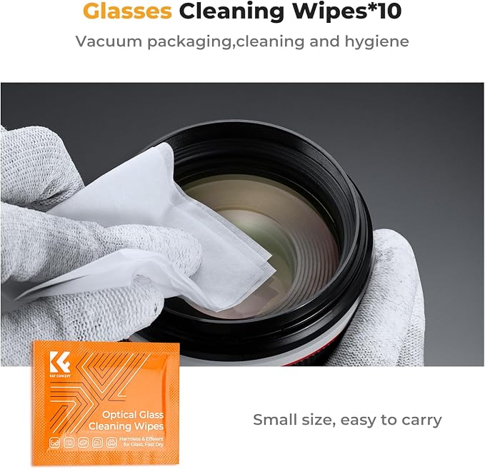 K&F CONCEPT 15-in-1 Camera Lens Cleaning Kit with Camera Blower, Glasses Wipes*10, Cleaning Liquid, Microfiber Cleaning Cloth*2, Lens Cleaning Pen for DSLR Camera Lens Filter Cell Phones - Image 6