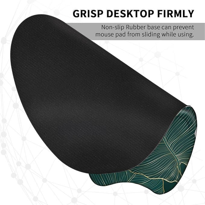 EooCoo Ergonomic Mouse Pad with Wrist Support, Mousepad with Memory Foam Wrist Rest and Non-Slip Base for Computer, Cafe, Home & Office, 9.64 x 8.26 in Office Desk Accessories