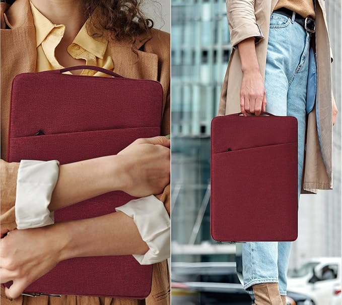 17-17.3 inch Laptop Sleeve Case for HP Pavilion 17/ Envy 17/ Dell Inspiron/Lenovo IdeaPad ThinkPad/LG Gram/MSI/ASUS ACR Notebook/Razer Blade Pro 17 Computer Bag, Wine Red