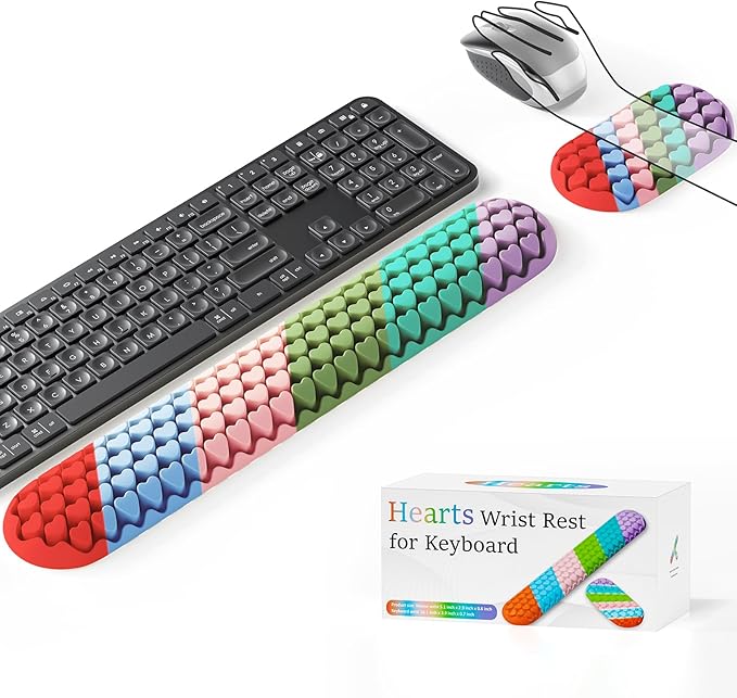 Keyboard Wrist Rest, Mecyfaty Wrist Rest for Computer Keyboard, Ergonomic Mouse Wrist Pad Made of Comfortable and Breathable Silicone, Computer Mouse for Desk Office Supplies