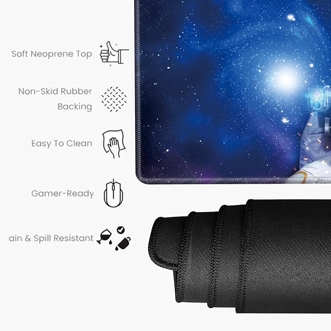 48x24 Mouse Pad Gaming Mousepad 48 Inch Desk Mat Giant Desk Pad Large Computer Mat XXXXL Space Cat Oversized Mouse Mat for Wireless Desktop Work