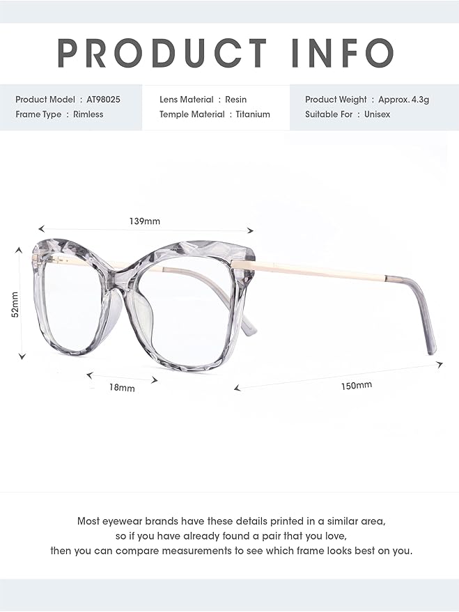 Blue Light Glasses For Woman, Computer Glasses Blue Light Glasses Men Premium Lenses For Daily Screen Use - Work & Gaming.