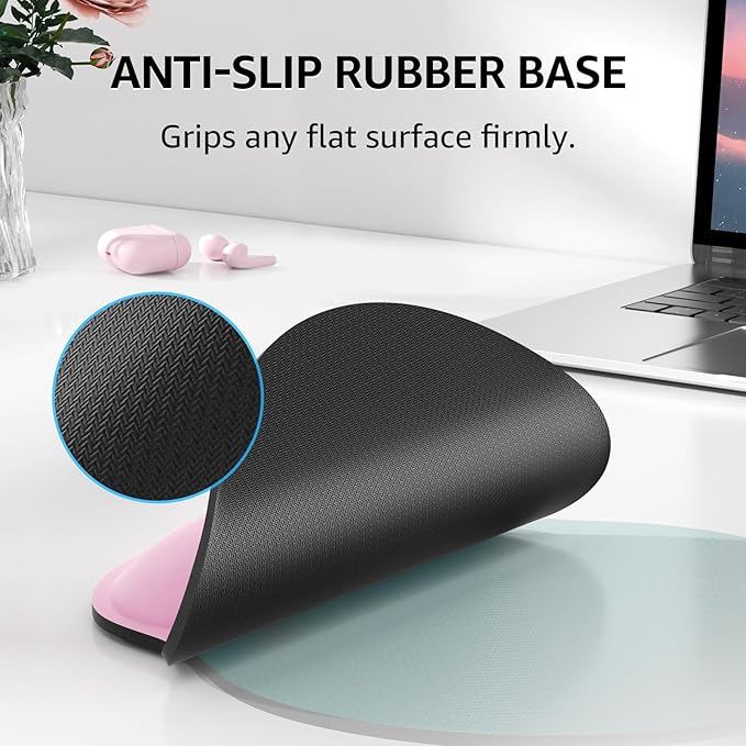 KTRIO Ergonomic Keyboard Wrist Rest and Mouse Pad with Wrist Rest Set, Memory Foam Wrist Support for Typing, Gaming, Office and Home Use, Pale Pink