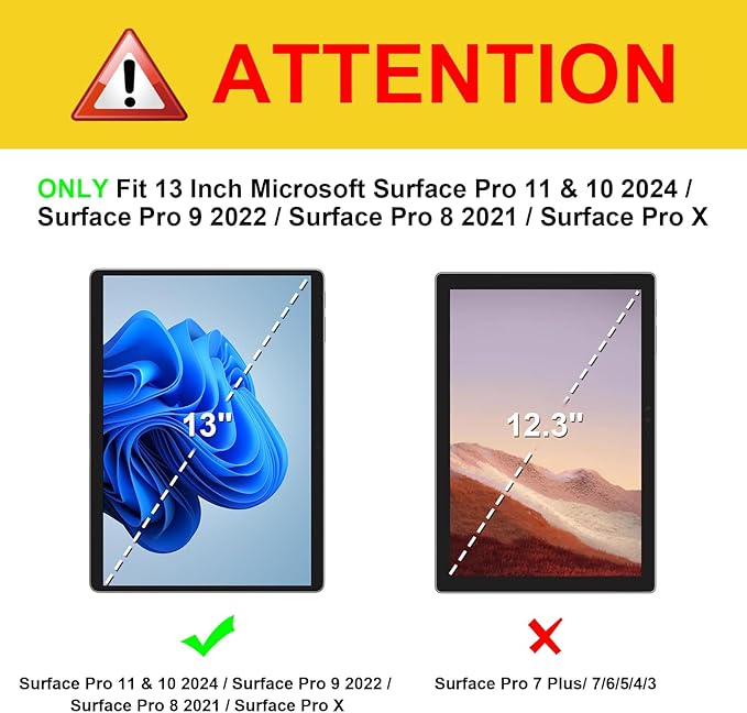 Fintie 2 Pack Screen Protector for 13 inch Microsoft Surface Pro 11/10/9/8/X, 9H Tempered Glass/HD Clear/Anti Scratch/Support Surface Pen