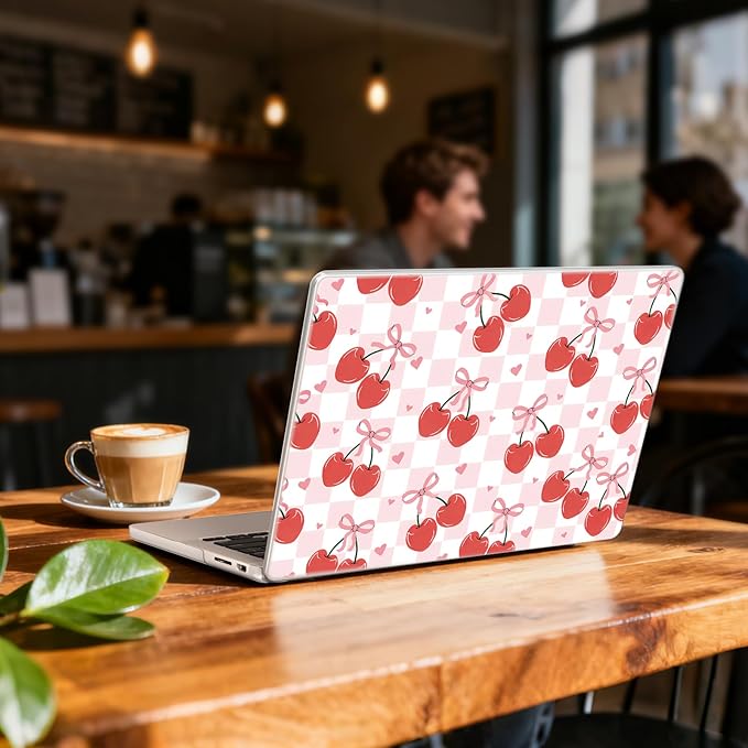 B BELK Compatible with MacBook Air 13 inch Case M5 2026 2025 2024-2022 M4 M3 M2 A3449 A3240 A3113 A2681, Plastic Hard Shell+Keyboard Cover+Screen Protector for MacBook Air 13.6 inch Case, Cherry Bow