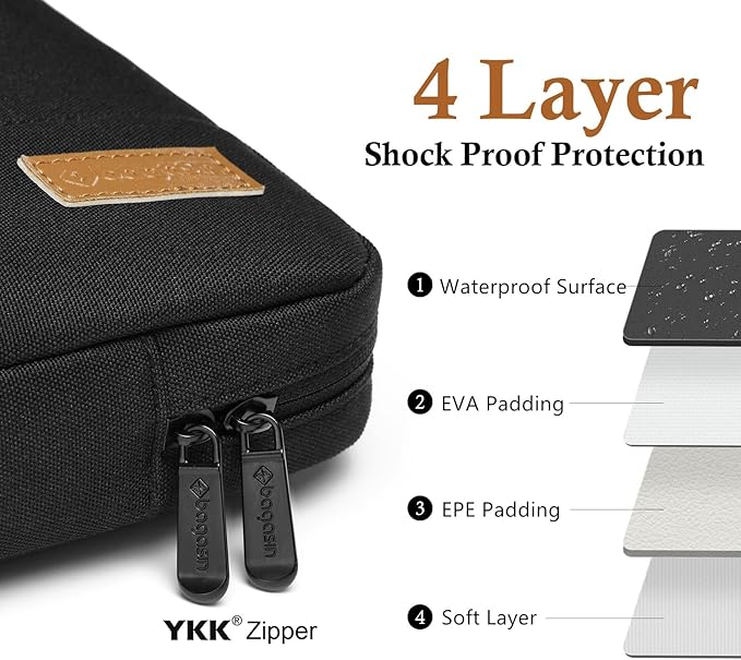 bagasin Laptop Sleeve Case 17 17.3 Inch, Slim Water Resistant TSA Laptop Cover with Handle Durable Protective Computer Carrying Case Compatible with HP Dell Lenovo Asus Notebooks