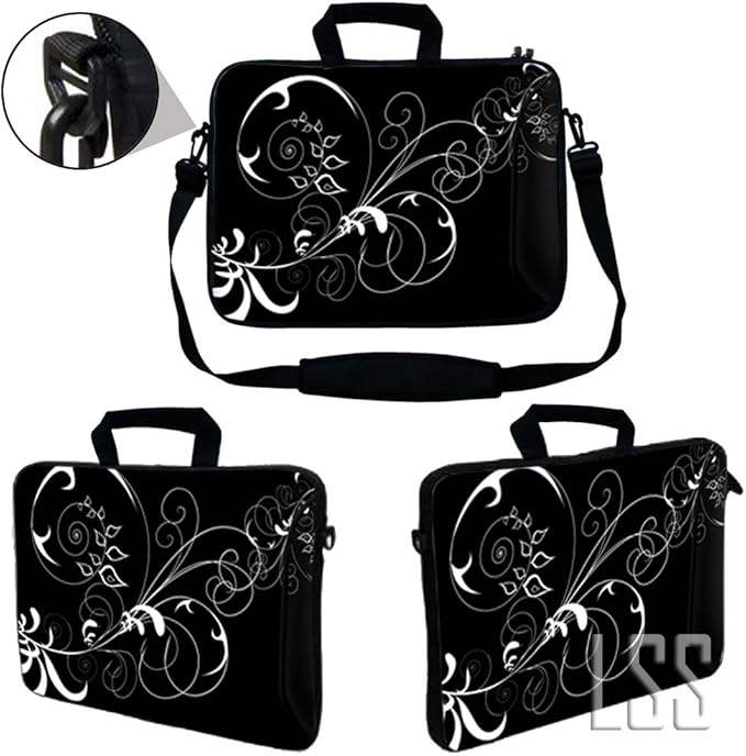 Laptop Skin Shop 15.6 inch Laptop Sleeve Bag Notebook with Extra Side Pocket, Soft Carrying Handle & Removable Shoulder Strap for 14" 15" 15.4" 15.6" Apple MacBook Air, GW, Acer, Aspire Asus, Dell,