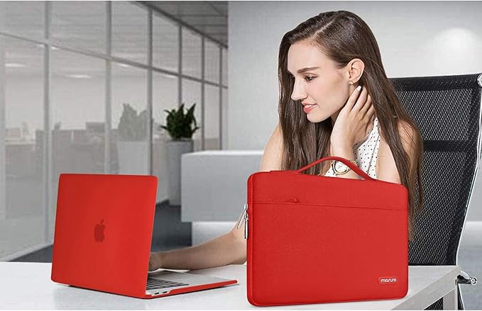MOSISO Compatible with MacBook Pro 13 inch Case M2 2026, 2025, 2024-2016 A2338 M1 A2251 A2289 A2159 A1989 A1708 A1706, Plastic Hard Case&Bag&Keyboard Skin&Webcam Cover&Screen Protector, Red