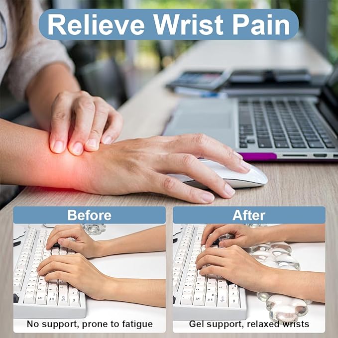Cloud Wrist Rest for Keyboard and Mouse Set - Erogonomic Mouse Pad with Wrist Rest Support and Coaster for Computer/Office/Home