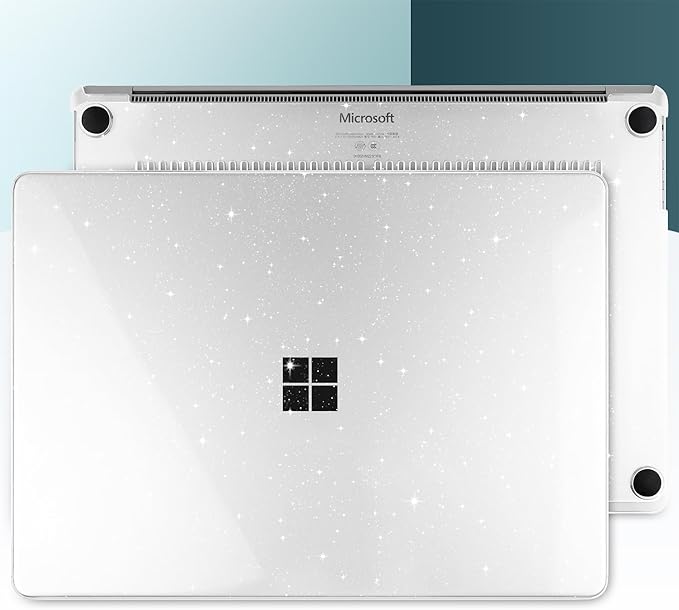 Batianda Premium Crystal Case for Microsoft Surface Laptop 13.8-inch Touchscreen 2024 (7th Edition) Lightweight Durable Scratch-Resistant, with Keyboard Cover & Screen Protector, Bling Clear