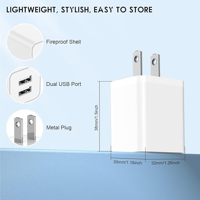 2Pack 100W USB C Charger Block,3-Port USB C Wall Charging Adapter,65W Type C Super Fast Charging Power Plug Cube for MacBook Pro/Air,iPad Pro,iPhone 17/16/15 Pro Max,for Samsung Galaxy S25 Ultra