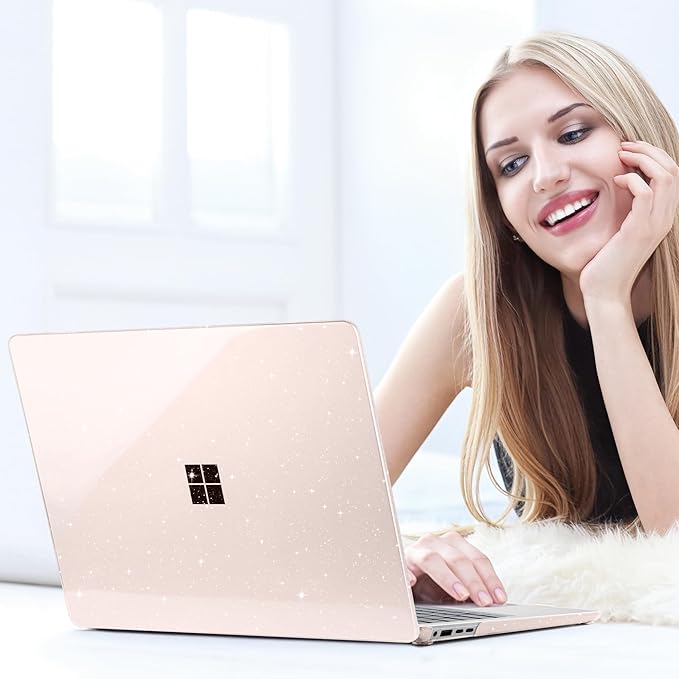 Batianda Premium Crystal Case for 13.8" Microsoft Surface Laptop Copilot+ PC 2024 (7th Edition) Lightweight Durable Scratch-Resistant, with Keyboard Cover & Screen Protector, Starlight