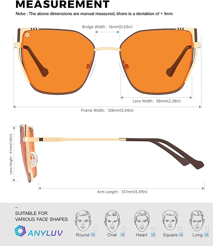 ANYLUV Blue Light Glasses for Woman Men, Womens Blue Light Blocking Glasses Computer Glasses Anti Eyestrain
