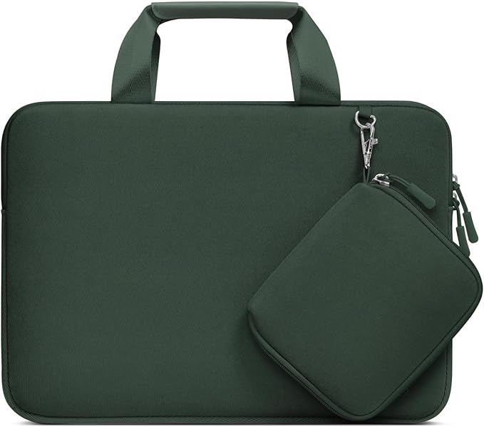 MOSISO Laptop Case 13 inch, Laptop Sleeve Bag Compatible with MacBook Air M5 M4 M3 M2 M1 2026-2018 / Neo 13 / Pro M2 M1, Neoprene Carrying Computer Bag with Handle&Detachable Small Case, Emerald Green