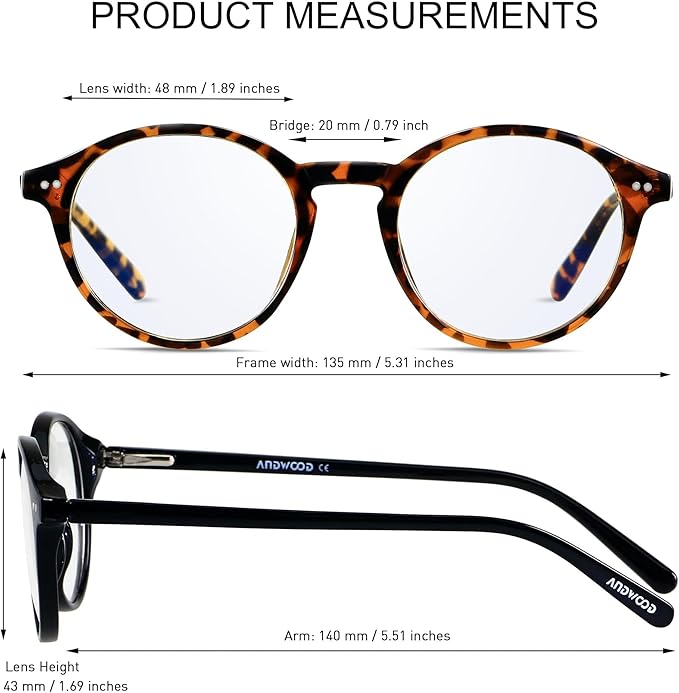 ANDWOOD Blue Light Blocking Glasses Women Men Computer Small Face Clear Bluelight Blocker Eyeglasses Frame