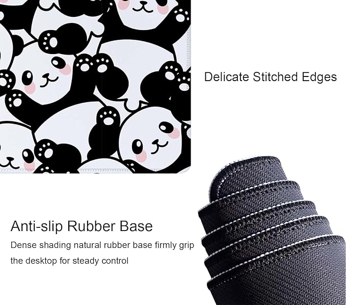 Cute Baby Panda Large Gaming Mouse Pad,Mouse Pad Gaming 31.5 x 11.8 in Mouse Mat Desk Pad,Large Desk Mat,Extended Keyboard Mousepad with Non-Slip Base and Stitched Edge for Desk Home Office