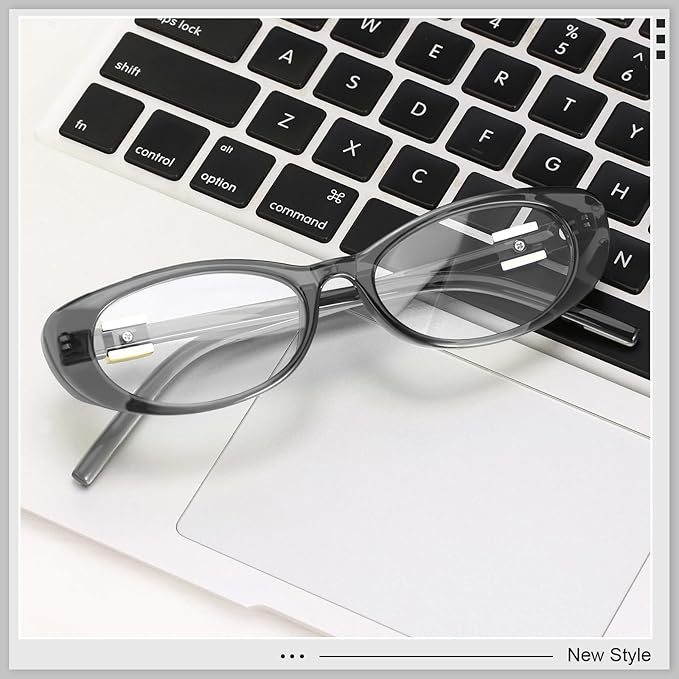 Oval Blue Light Blocking Glasses for Women Retro 90s Glasses Computer TV Eyeglasses Anti Eyestrain
