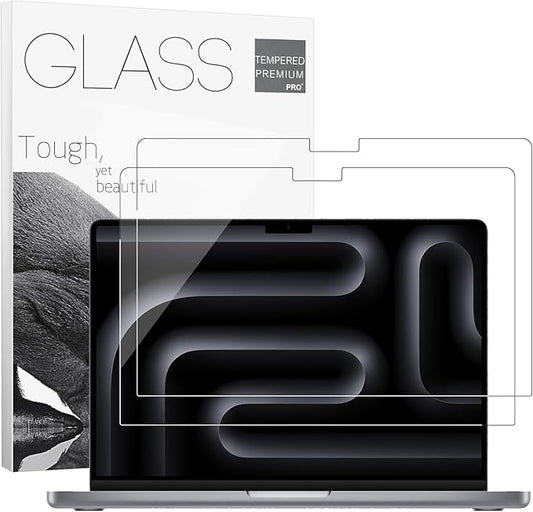 2Pack- 9H Tempered Glass 14" Screen Protector for 2026 MacBook Pro 14.2 Inch Screen Protector (2026-2021 M5, M4, M3, M2,M1 Pro/Max Chip), Bubble Free, Ultra Thin HD Transparency, Anti Scratch