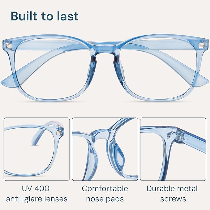 Gaoye Blue Light Glasses for Computer & Gaming - Anti UV Ray Lenses, Scratch-Resistant & Comfort Fit