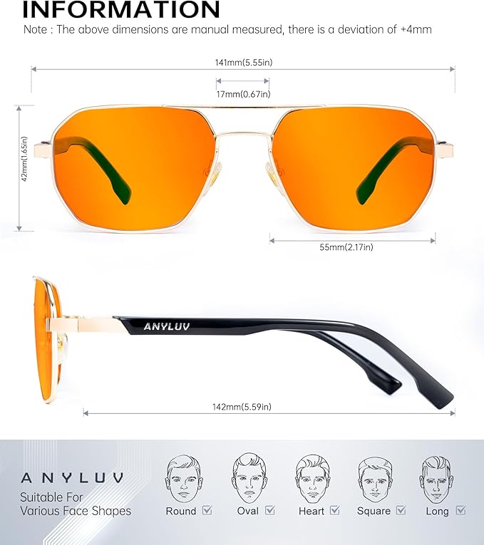 ANYLUV Blue Light Glasses for Woman/Men, Blue Light Blocking Glasses Women Computer Gaming Glasses for Eye Protection