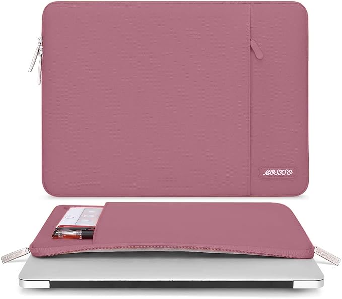 MOSISO Laptop Case 13 inch, Laptop Sleeve Compatible with MacBook Neo/Air/Pro 13 inch with A18/M5/M4/M3/M2/M1 Chip 2026-2016, Polyester Vertical Computer Sleeve Bag with Pocket, Dusty Rose
