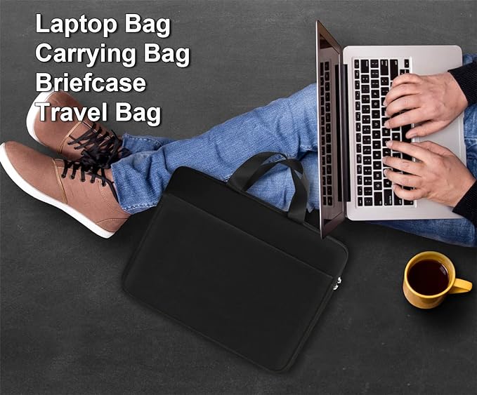 Laptop Sleeve Case 15.6 inch, Durable Travel Laptop Bag HandBag Shockproof Protective Computer Cover Carrying Bag Briefcase for 15" 15.6" HP Asus Acer Dell Lenovo Laptop Notebook Ultrabook, (Black)