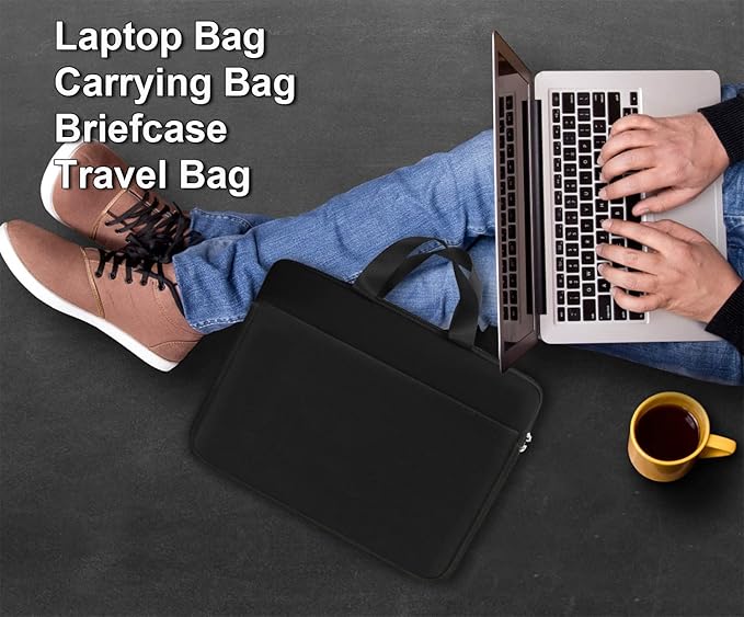 Laptop Case 17.3 Inch, Slim Water Resistant Laptop Sleeve Shockproof Protective Computer Cover Carrying Bag for 17" HP Asus Acer Dell Lenovo Notebook, (Black)