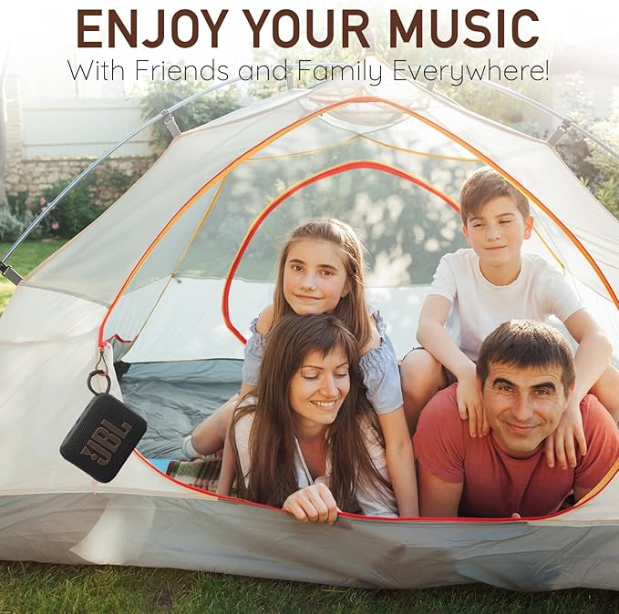 JBL Go 4 Portable Bluetooth Wireless Speaker, IP67 Waterproof and Dustproof Built-in Battery - White - Boomph's Comprehensive Ultimate Performance Cloth Solution for Your On-the-Go Sound Experience