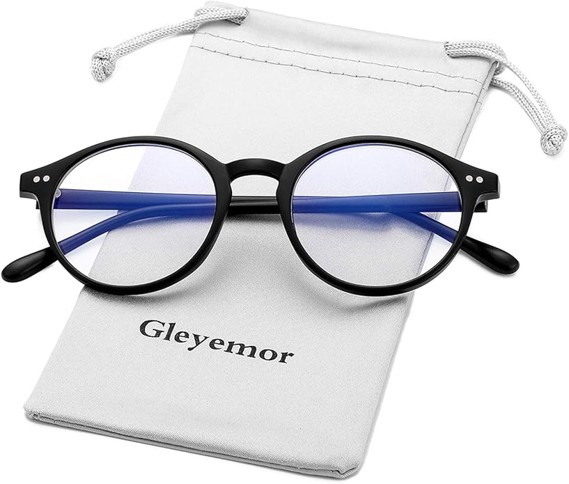 Gleyemor Blue Light Glasses for Men Women, Vintage Round Frame Computer Eyeglasses