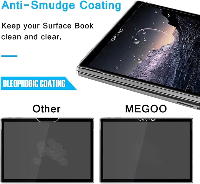 Megoo Screen Protector for Surface Book 2/3 15 Inch, Tempered Glass/Easy Installation/Scratch resistant, Compatible with Microsoft Surface Pen