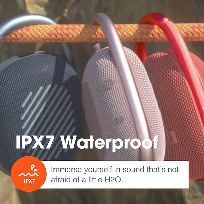 JBL Clip 4, Green - Portable Bluetooth 5.1 Speaker - Up to 10 Hours of Play - Waterproof & Dust Resistant - Includes Noise & Echo-Canceling Speakerphone