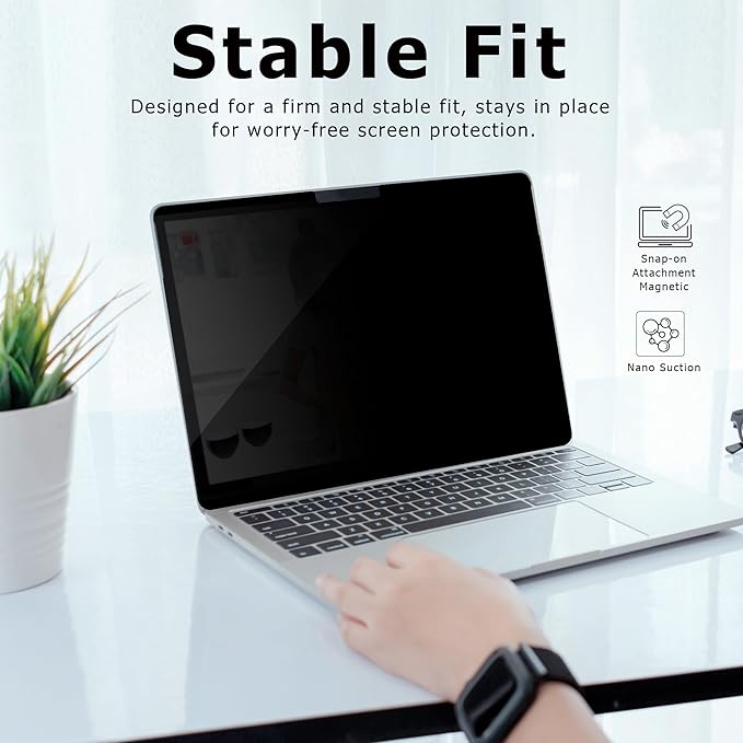 Adeway Privacy Screen Protector for Surface Laptop Go 3-2-1 12.4 Inch, Magnetic Nano, Anti-Spy, Removable, Blue Light & UV Blocking, Anti-Glare