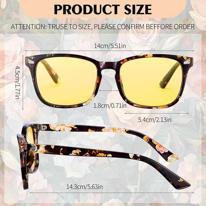 Polarized Sunglasses for Women Men, Night Driving Glasses Anti Glare Yellow Lens UV 400 for Day Night Use