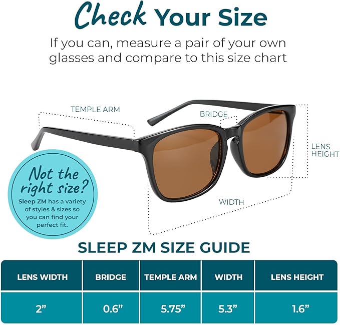 Sleep ZM Blue Light Blocking & Light Sensitivity Glasses - 8 Lens Types for Comfort, Relaxation, Sleep & Relief - 50+ Styles