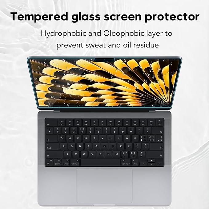 Tempered Glass Screen Protector Compatible with MacBook Air 15.3" M2 2023,9H Hardness Scratch Resistant Macbook Air 15 Inch Screen Film Guard, Bubble Free Ultra-Thin HD Transparency Anti-Fingerprint