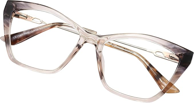 Crystal Pink Blue Light Glasses for Woman: Rose Gold Hinges, Feather-Light Reading Glasses for Working & Streaming