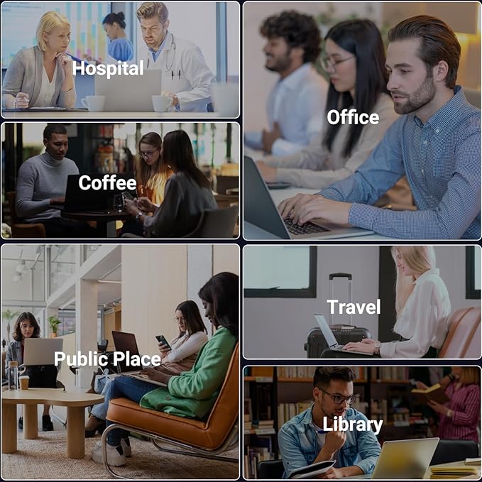 ZOEGAA 4-way 360°Laptop Privacy Screen For 16 Inch 16:10 Computer, Removable Privacy Screen For Computer Monitor, Anti Glare And Blue Light, Compatible With HP Dell Lenovo Asus Samsung Acer Thinkpad