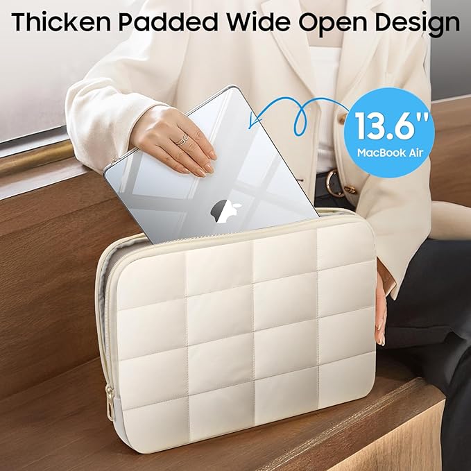 Fintie Case for MacBook Air 13 Inch A3449 A3240 A3113 A2681 (2022 2023 2024 2025 2026 Release) - Snap On Hard Shell Cover & Carrying Laptop Sleeve Bag for MacBook Air 13.6 Inch M2 M3 M4 M5 Chip, Beige
