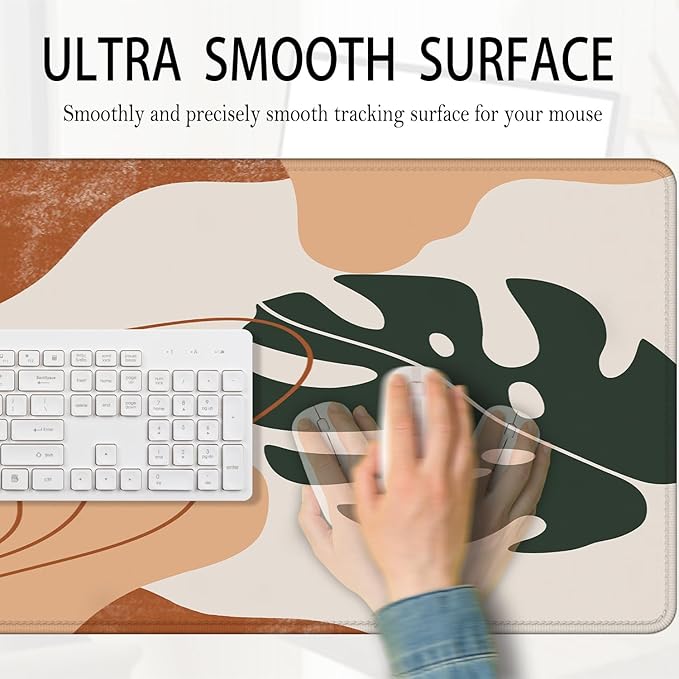 Boho Abstract Large Mouse Pad 31.5x15.7inch, Boho Sage Green Large Extended Computer Desk Mat Mousepad for Keyboard and Mouse, Minimalist Desk Accessory