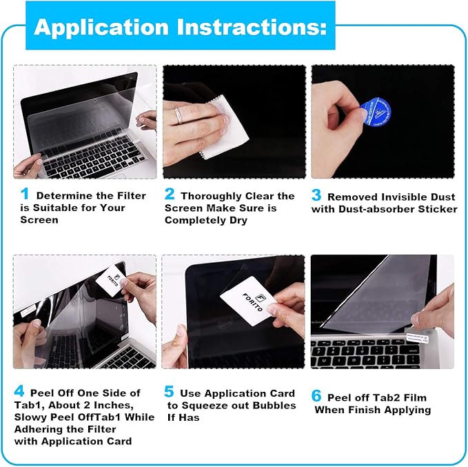 [2 PACK] FORITO 17.3" Anti Glare Screen Protector Compatible with All Brands of 17.3" with 16:9 Aspect Ratio Display Laptop(Size: 15" Width x 8.5" Height)