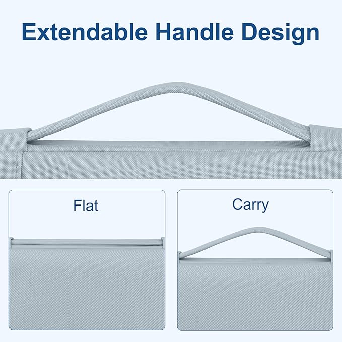 MOSISO Laptop Case 13.3 inch, 13-13.3 inch Laptop Sleeve with Handle Compatible with MacBook Air/Pro 13/Pro 14 M5 M4 M3 M2 M1,HP Dell ASUS Lenovo, Polyester Multifunctional Computer Bag, Baby Blue