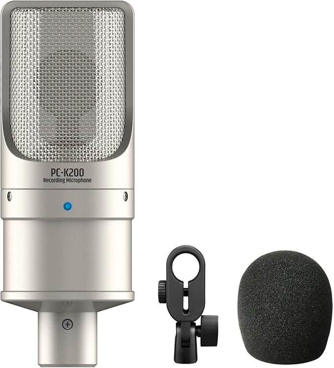 TAKSTAR XLR Condenser Microphone, PC-K200 II Recording Cardioid Mic with Ultra-Low Self-Noise, Balanced Sound, Power Indicator, Studio Singing Microphone for Live Streaming, Gaming, Broadcast