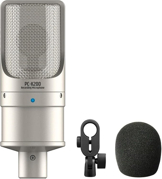 TAKSTAR XLR Condenser Microphone, PC-K200 II Recording Cardioid Mic with Ultra-Low Self-Noise, Balanced Sound, Power Indicator, Studio Singing Microphone for Live Streaming, Gaming, Broadcast